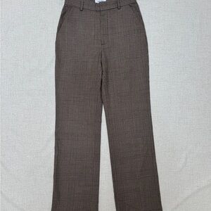 Classic Brown Plaid Women's Pants